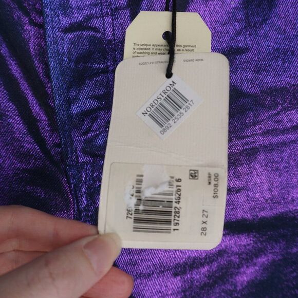 Levi's Premium Candy Coated Ribcage Straight Ankle Jeans in Purple size 28 - Picture 7 of 16